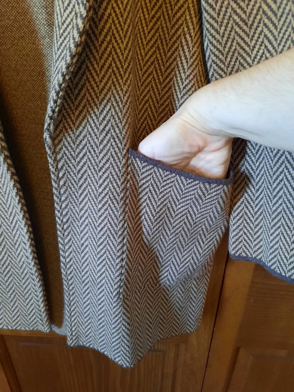 🛍 J. Crew Sophie Open Front Chevron Merino Wool Blend Sweater Blazer Size XS